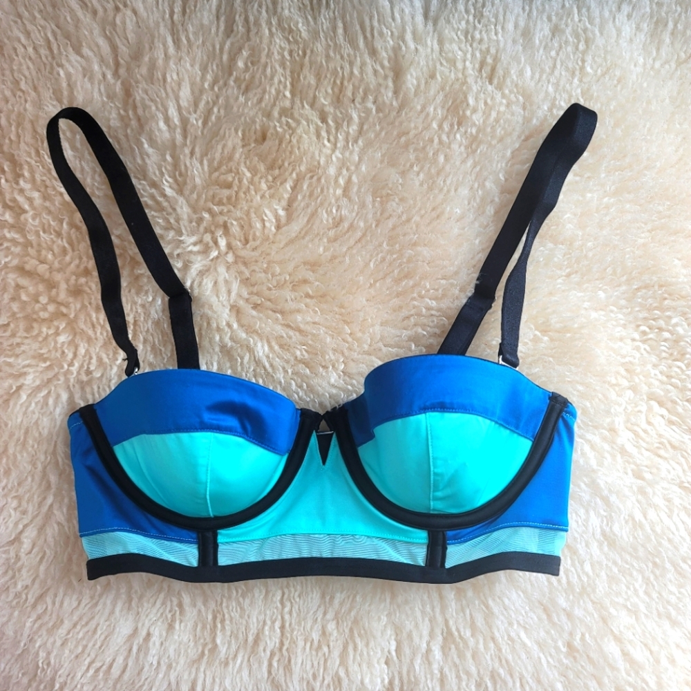 Victoria's Secret Very Sexy Sans Bretelles Blue Teal Bra Size 32B